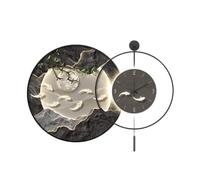 Wmmner Lampe Murale Décorative Avec Horloge Et Lumière Led, Style Chinois, Neuf Poissons, Horloge Décorative À Suspendre, Brille Dans Le Noir, Pour Salon Ou Salle À Manger