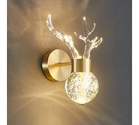 Wmmner Lampe Murale En Cristal K9, Appliques Murales En Bois Nordique Bubble Ball Wall Lights Home Decor Led 10W Lighting Acrylic Luminous Warm White 3000K Night Lamp (Lot de 2, Rose Gold)/Or Rose/1 P
