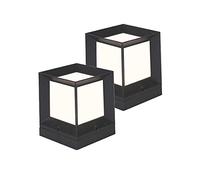 Wmmner Lampe Murale, Lot de 2 Lampes Colonnes Modernes Pour Jardin, Ip65, Étanche, Lampadaire Carré, Lampe Borne Traditionnelle En Aluminoir Et Acrylique, E27, Lanterne Extérieure Pour Poteau, Portail