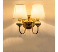 Wmmner Lampes Décoratives Rustiques Et Ampoules de Chambre À Coucher Couloir Couloir Appliques Murales Simples Recouvertes de Tissu, Lustre Suspendu de Plefon/Un Double