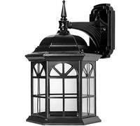 Wmmner Lampes Murales de Qualité Lanterne D'Entraîneur En Verre Noir Lampe Décorative de Jardin D'Extérieur Luminaire Étanche Mural Applique Murale Éclairage de Porche/.Verre