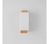 Wmmner Lampes Murales Rectangulaires Postmodernes En Bois E27, Lampes Murales Semi-Encastrées Pour Chambre À Coucher Avec Abat-Jour En Verre, Appliques Murales Pour Bureau, 3,9 Pouces, Couleur Bois