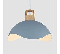 Wmmner Lampes Suspendues Créatives Semi-Circulaires Lampe Suspenduearon Simplicity Élégant Lustre Bohème Avec Bois Led Luminaire de Plafond de Style Nordique Pour Restaurant, Salon, Bar, Digne/Bleu/35