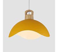 Wmmner Lampes Suspendues Créatives Semi-Circulaires Lampe Suspenduearon Simplicity Élégant Lustre Bohème Avec Bois Led Luminaire de Plafond de Style Nordique Pour Restaurant, Salon, Bar, Digne/Orange/