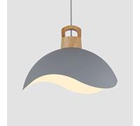 Wmmner Lampes Suspendues Créatives Semi-Circulaires Lampe Suspenduearon Simplicity Élégant Lustre Bohème Avec Bois Led Luminaire de Plafond de Style Nordique Pour Restaurant, Salon, Bar, Digne/Cendre/
