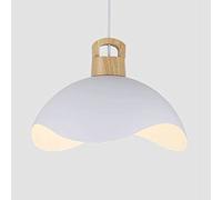 Wmmner Lampes Suspendues Créatives Semi-Circulaires Lampe Suspenduearon Simplicity Élégant Lustre Bohème Avec Bois Led Luminaire de Plafond de Style Nordique Pour Restaurant, Salon, Bar, Digne/Blanc/3