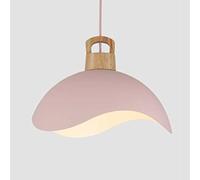 Wmmner Lampes Suspendues Créatives Semi-Circulaires Lampe Suspenduearon Simplicity Élégant Lustre Bohème Avec Bois Led Luminaire de Plafond de Style Nordique Pour Restaurant, Salon, Bar, Digne/Rose/30