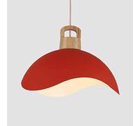 Wmmner Lampes Suspendues Créatives Semi-Circulaires Lampe Suspenduearon Simplicity Élégant Lustre Bohème Avec Bois Led Luminaire de Plafond de Style Nordique Pour Restaurant, Salon, Bar, Digne/Rouge/3