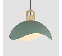 Wmmner Lampes Suspendues Créatives Semi-Circulaires Lampe Suspenduearon Simplicity Élégant Lustre Bohème Avec Bois Led Luminaire de Plafond de Style Nordique Pour Restaurant, Salon, Bar, Digne/Vert/35