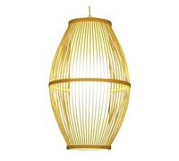Wmmner Lanterne En Bambou Lampe Suspendue Style Japonais Cylindl Chaner Couleur Primaire Plafond Lighting Suspension En Rotin Tissé À La Main E27 Luminaire À Économie D'Énergie À Tête Unique/A/18 in