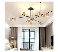 Wmmner Led Geometric Line Light - Art Line Geometric Living Room Bedroom Dining Room Lighting,Led Ceiling Lamp/Or/12 Têtes