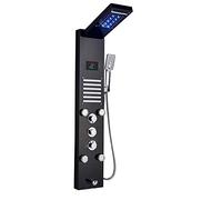 Wmmner Led Light Shower Panel Faucet Waterfall Rain Shower Head Jets Shower Column Tower Digital Water Temperature Display