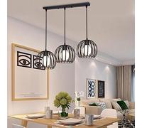 Wmmner Led Modern Chandelier Lamp, Antique Black Metal Light Hanging Multi Lights with 1 Light Ceiling Light Chandelier Mounted Fixtureed Finish,Contemporary Dining Room/Noir - 3 Lumières
