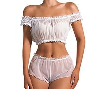 Wmmner Lingerie Sexy Pour Femmes Ensemble de Soutien-Gorge Et de Sous-Vêtements Wonderwoman Superhero Fancy Lingerie Sets For Women Uk School Girl Sexy Strappy Bra And Knickers Set Warehouse/Blanc-D/X