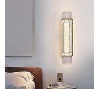 Wmmner Longue Applique Murale En Cristal Led Intégrée Luminaire Gold Clear Bubble Glass Wall Lights Bar Gold Bedroom Wall Mounted Lamp Linear Vanity Light Pour Salle Den,