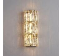 Wmmner Longues Appliques Murales En Cristal Dimmable Led Salle Den Vanity Wall Light Au-Dessus Du Miroir Lampe Murale Linéaire En Or de Luxe Luminaire D'Intérieur Pour La Chambre À Coucher, 4 Lumières