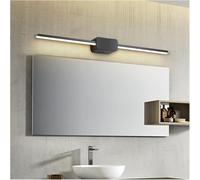 Wmmner Lumière de Miroir Simple Imperméable 9W 13W 17W Lampe de Salle Den Longue Anti-Buée Noire Ou Blanche - Applique Murale Led de Maquillage de Beauté de Toilette, Lampes de Lustre/Une Seule Couleu