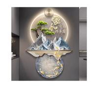 Wmmner Lumière D'Image Murale À L'Intérieur Des Appliques Murales de Paysage Oriental Créatif Lampe Led, Peinture Murale de Pin Accueillant Moderne Pour Bar D'Hôtel À Domicile (Bleu, 70X100Cm/28X39In)
