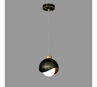 Wmmner Lumières Suspendues Terrestres Sphériques Brass Hanging Light E27 Kit D'Éclairage, Lampe de Chevet de Chambre Minimaliste, Lampes Suspendues En Cuivre Poli Noir, Lustre