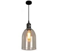 Wmmner Luminaire Suspendu Simple Moderne Industriel, Lampe Suspendue À Finition Noire Avec Abat-Jour En Verre, Compatible Avec L'Ampoule Edison, Pour Îlot de Cuisine, Salle À Manger, Bar, Entrée