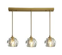 Wmmner Luminaires de Lustre, Luminaires En Cristal Nordique Comptoir de Restaurant Créatif de Style Hong Kong Living Room Chambre À Coucher Led Plafonnier Lumière Moderne Mode de Luxe Laiton Lumière C