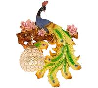 Wmmner Luminaires Muraux Applique Murale Modèle Paon, Applique Murale En Cristal de Style Européen, Lampe Murale Rétro Multicolore Peinte À La Main Pour Chambre, Bureau, Entrée/Vert/Côté Droit