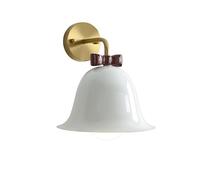 Wmmner Luminaires Muraux Minimalistes Vintage, Applique Murale À Arc de Carillon Éolien Crème Pour Chambre À Coucher, Salon, Salle À Manger, Îlot de Cuisine (Jaune Lait)/Blanc