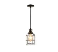 Wmmner Lustre 1 Lumière Lampe Suspendue D'Intérieur Rurale Rétro Créative Industrie Fer Cage À Une Tête Lanterne Épaisse Plafonnier Vintage Art Ba (Lustres) (Fil Noir)