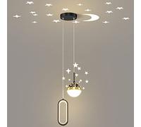 Wmmner Lustre de Plafond À Projection D'Étoiles Pour Chambre D'Enfant Lampe Suspendue Créative À Double Tête Moderne En Finition Dorée/Noire Luminaire Suspendu Créatif (/Noir/A