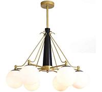Wmmner Lustre E27 Suspension Multi-Lampe En Laiton Boule de Verre Europe Du Nord Plafonnier Satellite Artificiel Restaurant Salon Allée Éclairage Suspendu ()