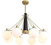 Wmmner Lustre E27 Suspension Multi-Lampe En Laiton Boule de Verre Europe Du Nord Plafonnier Satellite Artificiel Restaurant Salon Allée Éclairage Suspendu ()