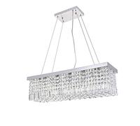 Wmmner Lustre En Cristal de Luxe, Raindrop Rectangle K9 Plafonniers Lampe Suspendue Led Encastrée Pour Dining/Salon Chambre Escalier Hôtel, E14X5 Requis L80Cm W2