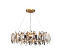 Wmmner Lustre En Cristal Moderne Lumière Led de Luxe Lampe Suspendue Transparente Compatible Avec Salon Salle À Manger Chambre Cuisine Île Lustre, Led Plafond Suspension Lampe/Une Seule Couleur/Diamèt