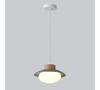 Wmmner Lustre En Métal À Grain de Bois de Chevet Abat-Jour En Verre Lampe Suspendue À Hauteur Réglable Lampe Suspendue Pour Kitchen Entrée de L'Île Salle À Manger Salle D'Étude Salon Chambre Bar (Blan