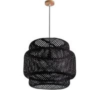 Wmmner Lustre En Osier Naturel Abat-Jour de Panier En Rotin Beige Style Boho Lustre Suspendu de Cage Fait À La Main À Plusieurs Couches - Lampe Suspendue de Plafond Tissé Creux, Lustre Suspendu de Pla