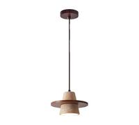 Wmmner Lustre En Pierre Naturelle, Suspension Rétro de Style Japonais Lampe Suspendue En Travertin En Bois Massif Vintage Pour Îlot de Cuisine Salon Chambre À Coucher Table de Chevet Salle À Manger Co