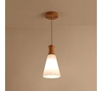 Wmmner Lustre En Verre de Ferme Shad En Verre En Bois Modernee Suspension Mini Lampe Suspendue À Hauteur Réglable Pour Îlot de Cuisine Salon Chambre À Coucher Chevet Salle À Manger Couloir Plafonnier
