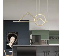 Wmmner Lustre Led Lumières Gradées Table À Manger Cuisine Créativité Grenier Intérieur Aluminiumlustre Télécommandé de Mode Simple, Réglable En Hauteur Avec Télécommande/Noir, Stylo de Plafond À Led/O