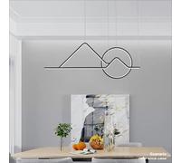 Wmmner Lustre Led Lumières Gradées Table À Manger Cuisine Créativité Grenier Intérieur Aluminiumlustre Télécommandé de Mode Simple, Réglable En Hauteur Avec Télécommande/Noir, Stylo de Plafond À Led/V