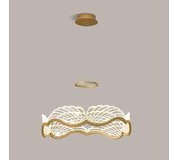 Wmmner Lustre Led Moderne 22In Éclairage Suspendu Compatible Avec L'Îlot de Cuisine 60W Plafonnier Suspendu En Acrylique Luminaires Suspendus En Or Compatible
