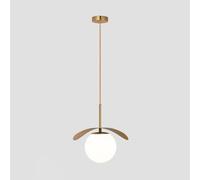 Wmmner Lustre Mi-Ni En Laiton Léger de Luxe Led Lampe Suspendue En Verre À Trois Tons Chambre À Coucher Décoration D'Entrée D'Allée Lampe Suspendue de Plafond, Lustre/Or