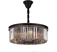 Wmmner Lustre Moderne En Cristal Gris Fumée Pour Foyer Salle À Manger Cuisine Îlot Salon Chambre Couloir Luminaire de Plafond Vintage Avec Ambition Élevée [Classe D'Énergie E] (Plafonnier 60 Cm)/Lustr