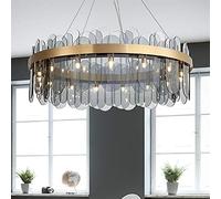 Wmmner Lustre Nordique Simple En Fer Forgé Made Of Glass Smoke Grey Shaped Lamps Lighting The Living Room Bedroom Den Restaurant Villa Size 60Cm * 28Cm High Taste