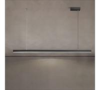 Wmmner Lustres À Led Suspendus Linéaires, Luminaires Modernes Pour Îlot de Cuisine, Plafonniers Minimalistes 4000K Pour Salon, Salle À Manger, Bureau (Noir, 80 Cm)/Svart/118 Cm