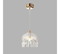 Wmmner Lustres Dorés Vintage En Verre, Petite Suspension de Chevet, Suspension En Cristal, Suspensions À Hauteur Réglable (Grey Wolf)/B