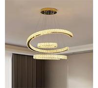 Wmmner Lustres En Cristal À Led Doré de Luxe Moderne Villa Home Living Salle À Manger Éclairage Décorer Lustre Plafond Pendentif Lumières Luminaire (Lumière Neutre Dia50Cm) (3 Couleur Dia50Cm)/Lumière