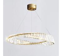 Wmmner Lustres En Cristal Modernes Luminaires Led Suspension Lighting Stainlelampe de Plafond En Or Électrolytique En Acier Ss, Suspension de Plafond À Led/Lumière Tricolore