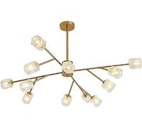 Wmmner Lustres Spoutnik Modernes Suspension V-Intage Lustres Contemporains G9 Branch Luminaires de Plafond En Or/Or/12 Têtes