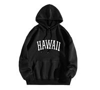 Wmmner Mens Graphic Hoodie Fashion Fall Shirt Long Sleeve Fashion Pullover Men Trendy Drawsthooded Sweatshirts with Pocket/Noir/L