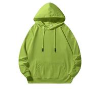 Wmmner Mens Plain Hoodie Casual Drawsthooded Sweatshirts Fashion Tops Classic Basic Shirt Long Sleeve with Pocket Plus Size Fall Pullover Men/Vert Menthe/L